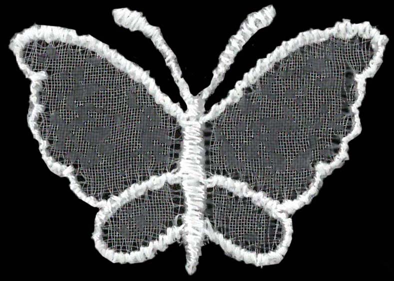 M1 SMALL ORGANZA BUTTERFLY WHITE 